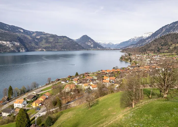 Appartement Bijou Side Terrace - Panorama-terrasse Mit Seeblick Leissigen