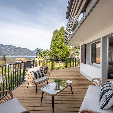 Bijou Side Terrace - Panorama-terrasse Mit Seeblick Leissigen